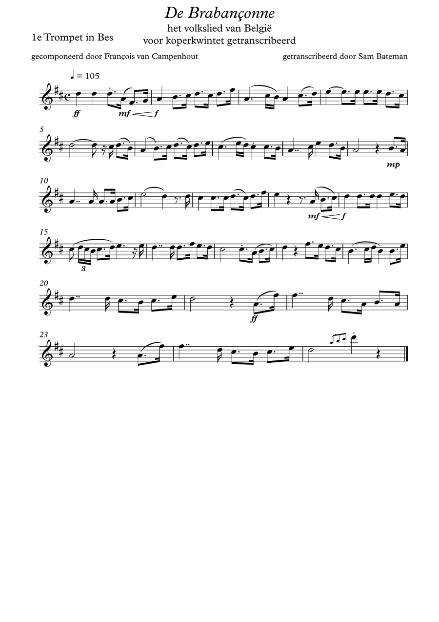 De Brabançonne Brass Ensemble scores gallery preview page 4