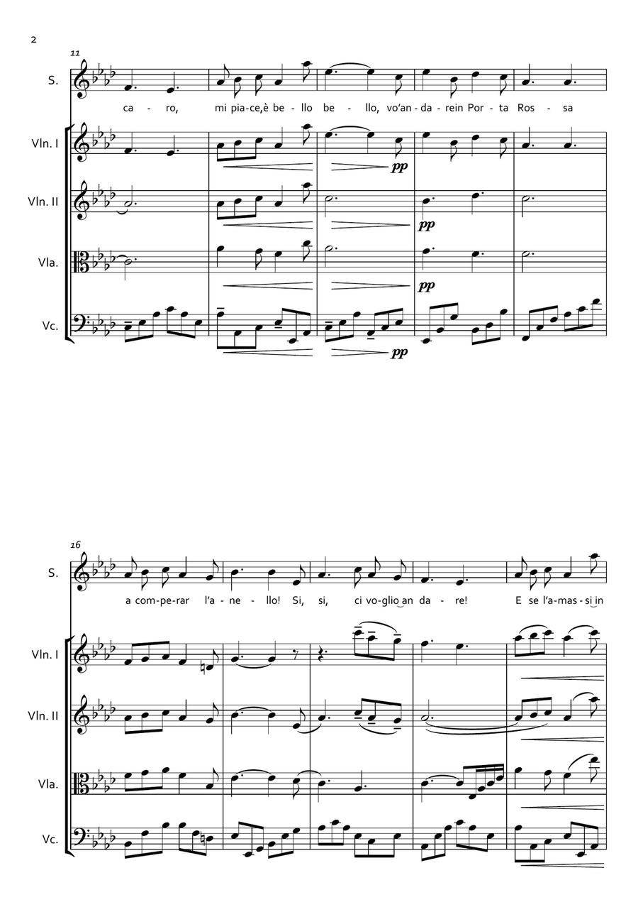 O Mio Babbino Caro for Soprano and String Quartet String Quartet scores gallery preview page 2