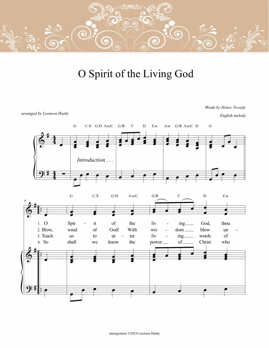 O Spirit of the Living God (choral) image number null