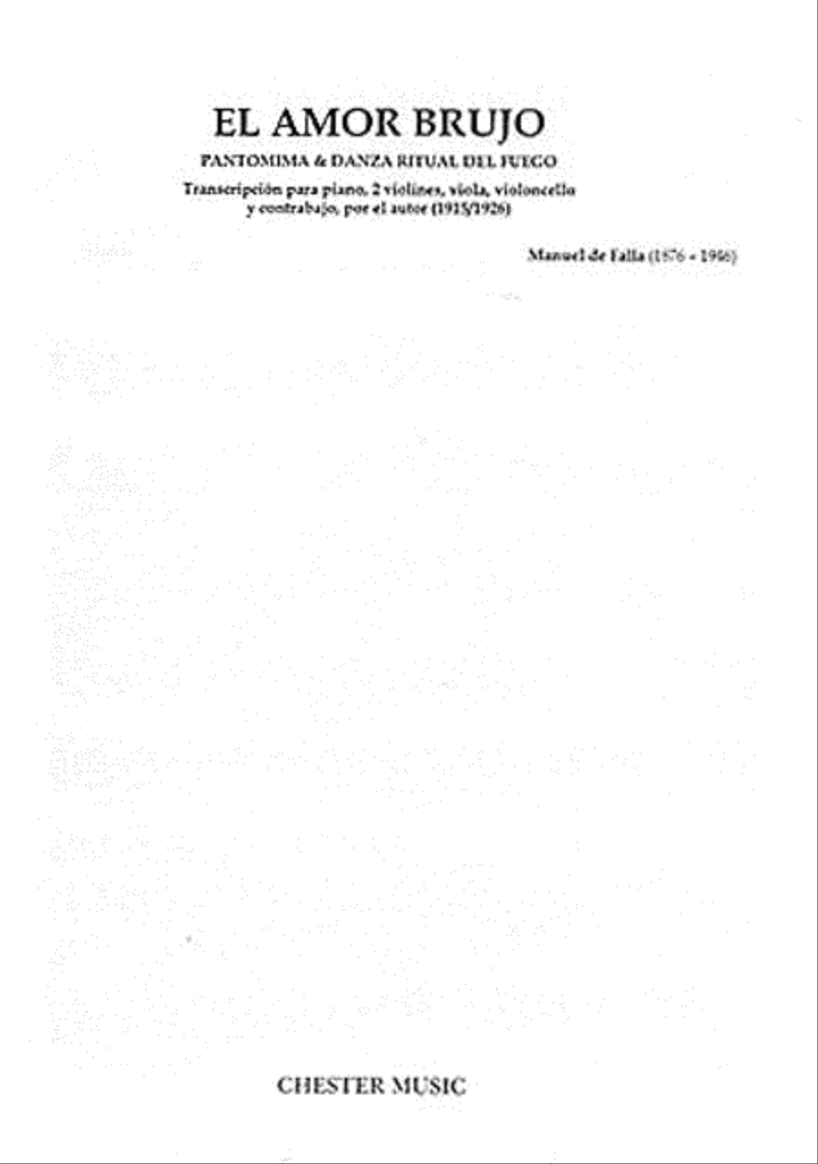 El Amor Brujo - Pantomime and Ritual Fire Dance Piano scores gallery preview page 1