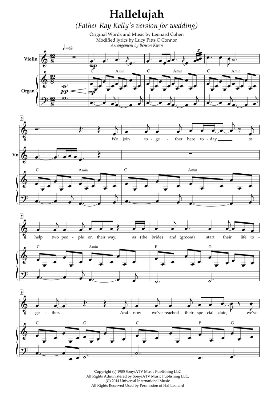 Hallelujah Piano, Vocal scores gallery preview page 1