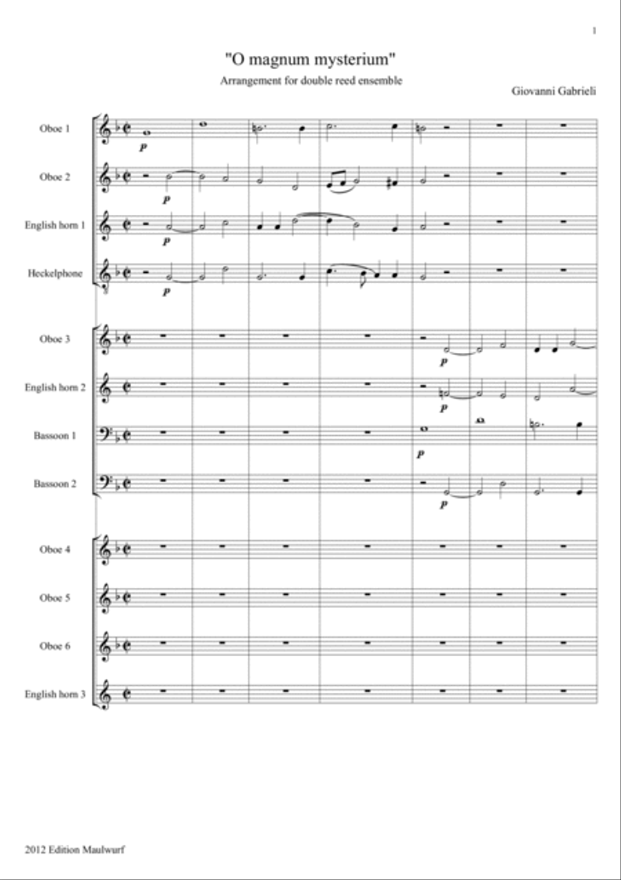 O Magnum Mysterium Woodwind Ensemble scores gallery preview page 3