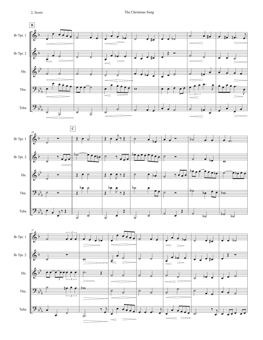 The Christmas Song (Chestnuts Roasting On An Open Fire) School and Community scores gallery preview page 2