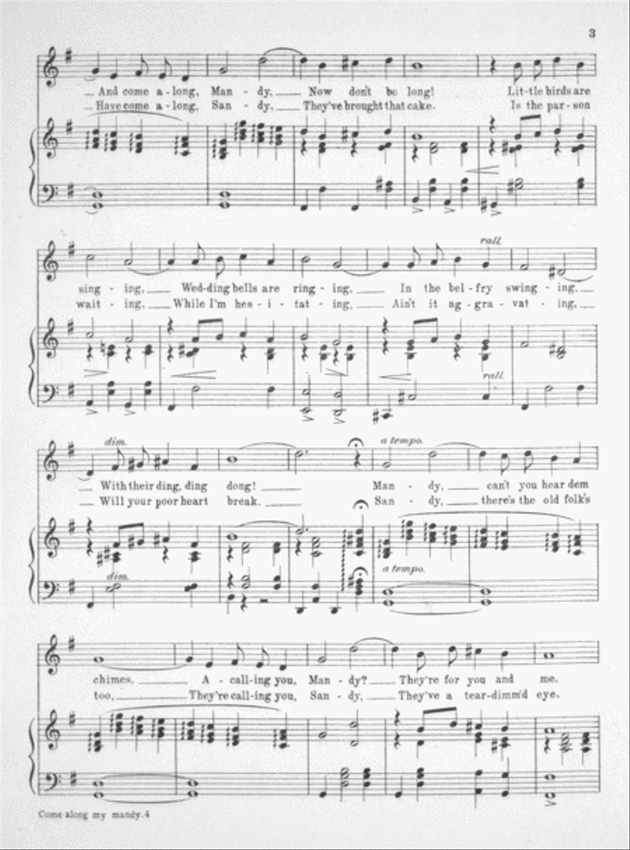 Come Along My Mandy. American Version Voice scores gallery preview page 3