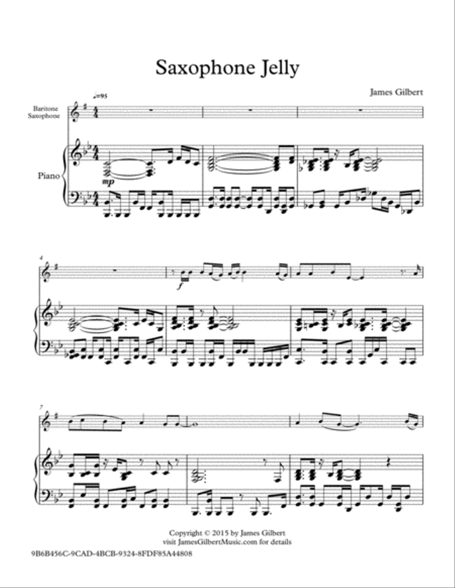 Saxophone Jelly Baritone Saxophone scores gallery preview page 1