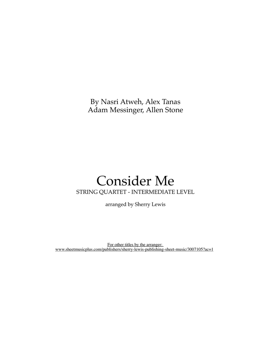 Consider Me String Quartet scores gallery preview page 2