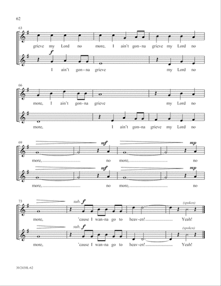 Simply Spirituals Unison Choir scores gallery preview page 63