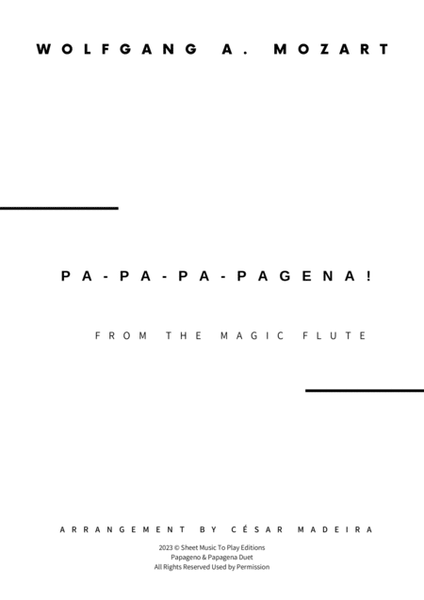 Papageno and Papagena Duet - Flute, Cello and Piano (Full Score and Parts) image number null