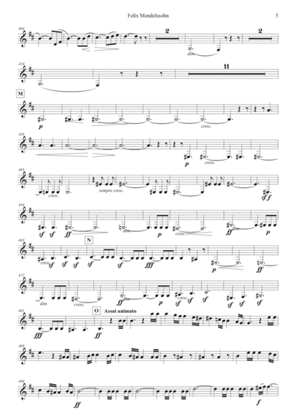 Mendelssohn Symphony No. 3 in A minor Op. 56 "Scottish" Clarinet in Bb II (transposed part)