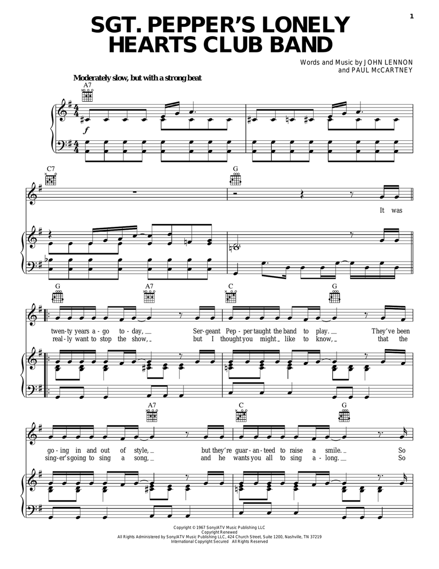Sgt. Pepper's Lonely Hearts Club Band Acoustic Guitar scores gallery preview page 1