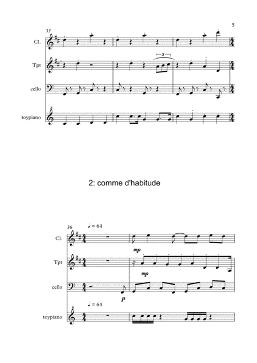 la vie est jolie sans savoir Small Ensemble scores gallery preview page 5