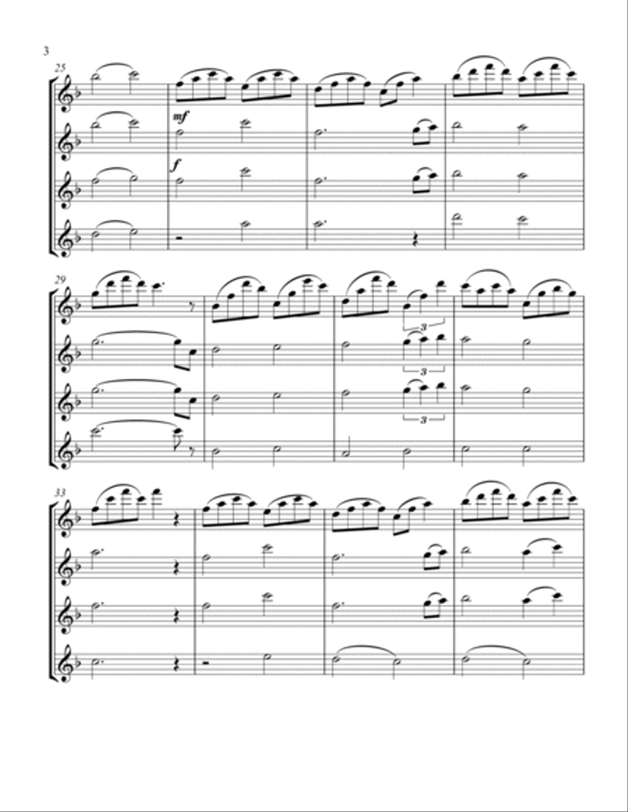 Can't Help Falling In Love Flute Quartet scores gallery preview page 4