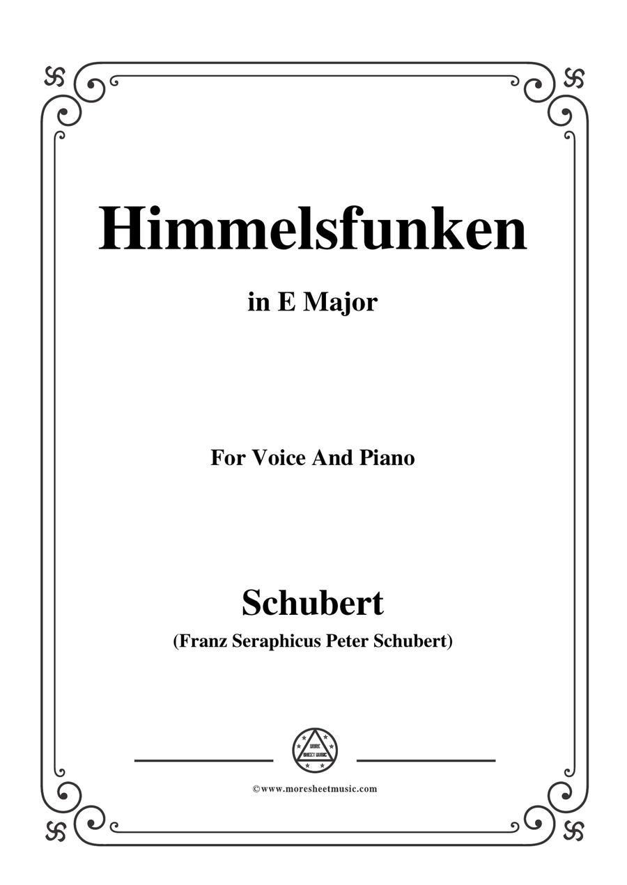 Schubert-Himmelsfunken,in E Major,for Voice and Piano
