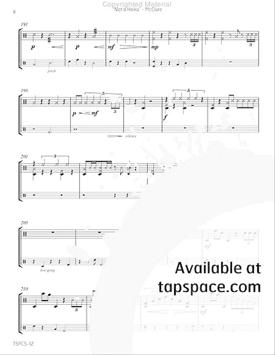 Integrated Elements No. 2 - Not a Haiku Percussion scores gallery preview page 11