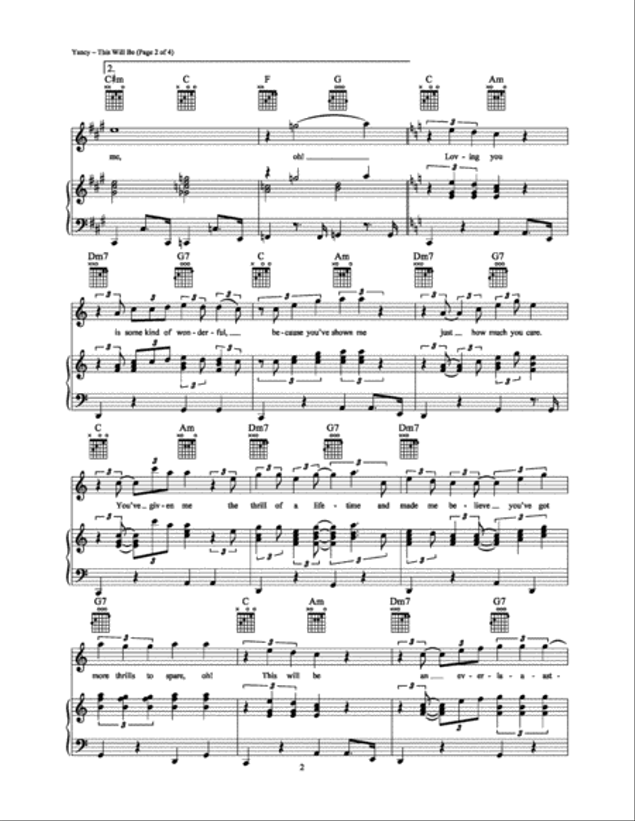 This Will Be (An Everlasting Love) Piano, Vocal, Guitar scores gallery preview page 2