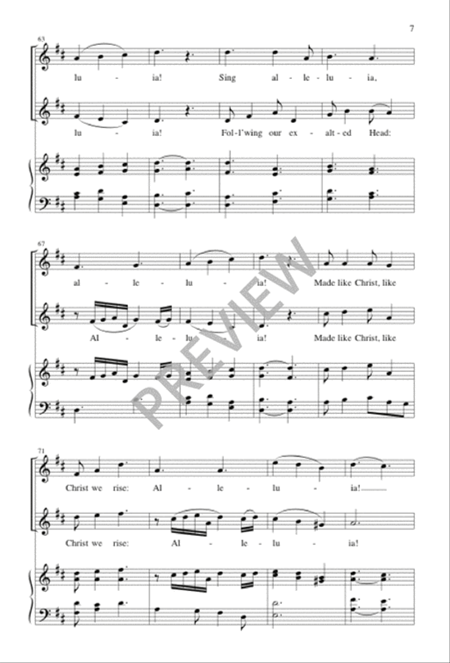 An Easter Alleluia Unison Choir scores gallery preview page 8