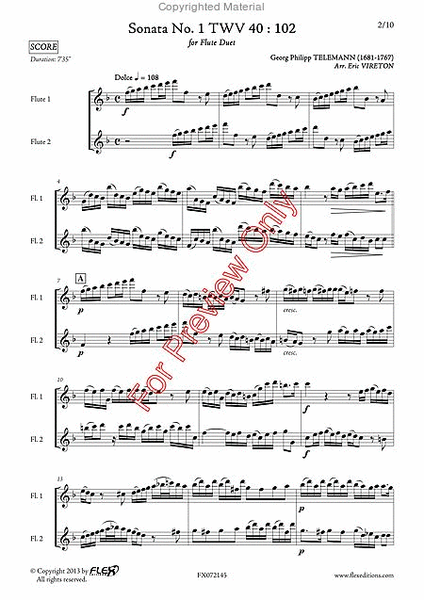 Sonata No. 1 Twv 40: 102 image number null