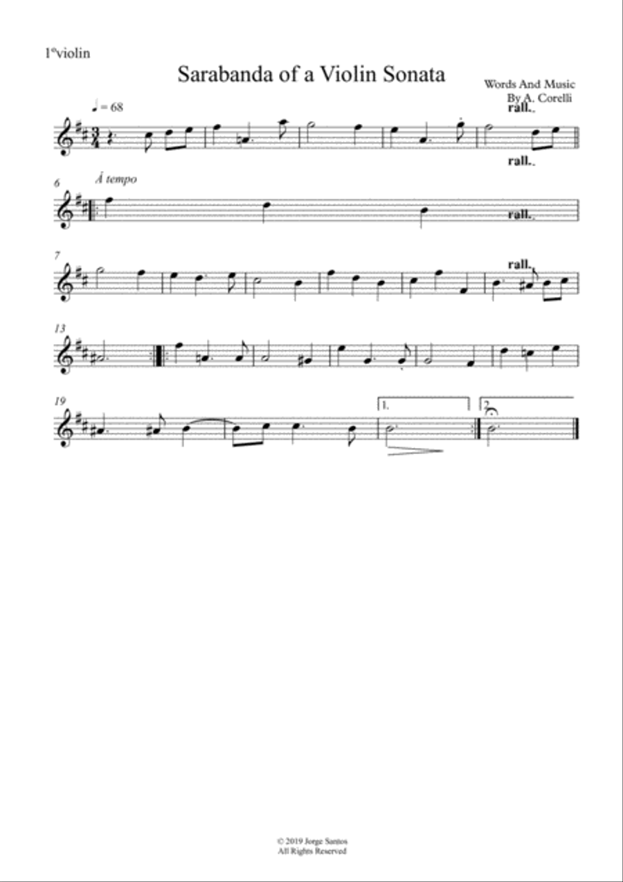 Sarabanda of a Violin Sonata Woodwind Quintet scores gallery preview page 5
