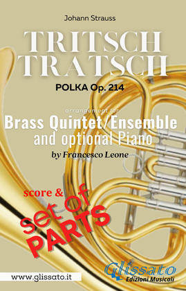 Book cover for Tritsch - Tratsch Polka op. 214 for Brass quintet and opt.Piano (score & parts)