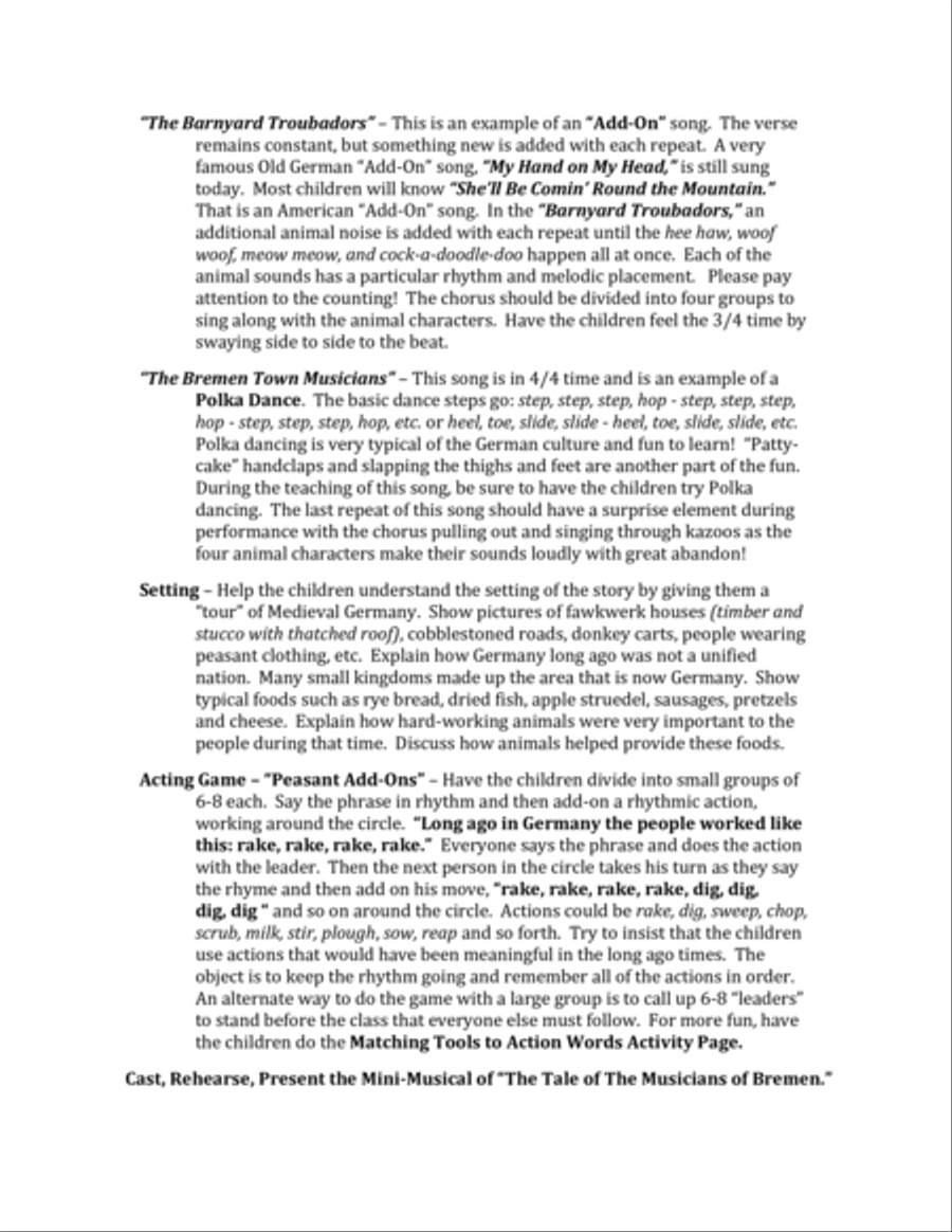 Musicians of Bremen - Lesson Plans Small Ensemble scores gallery preview page 3