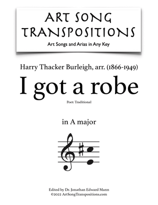 BURLEIGH: I got a robe (transposed to A major)