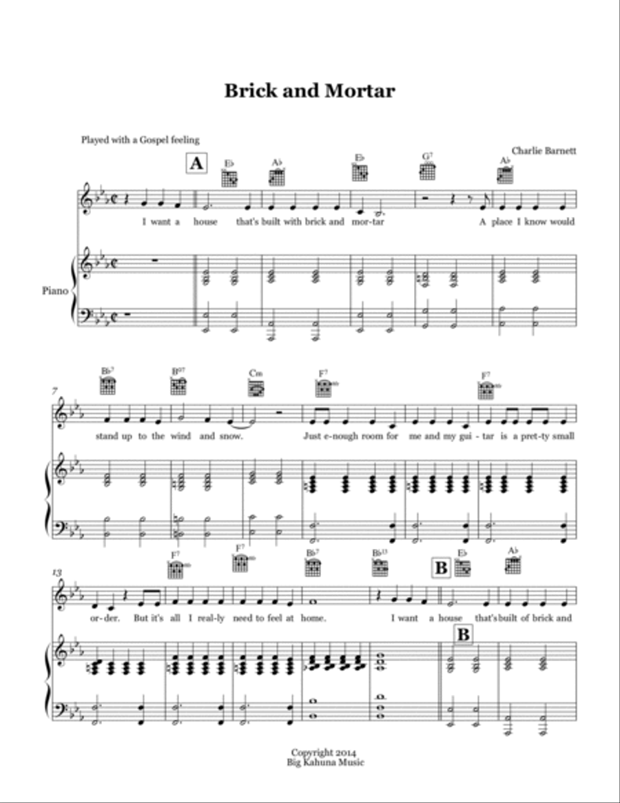 Brick and Mortar Brick and Mortar Piano, Vocal, Guitar scores gallery preview page 2