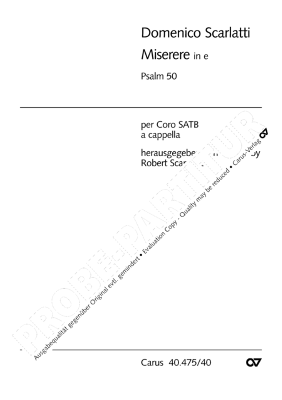 Miserere in E minor 4-Part scores gallery preview page 2