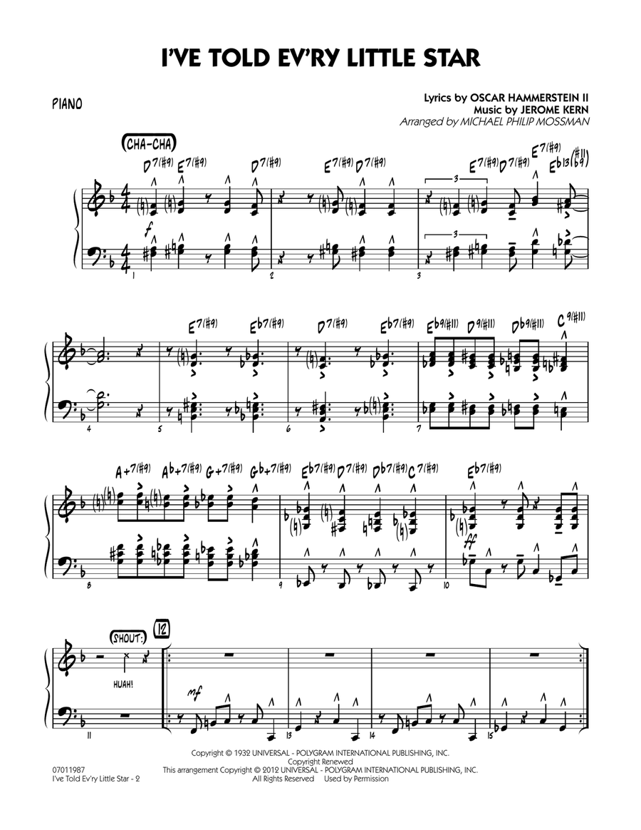 I've Told Ev'ry Little Star - Piano Jazz Ensemble scores gallery preview page 2