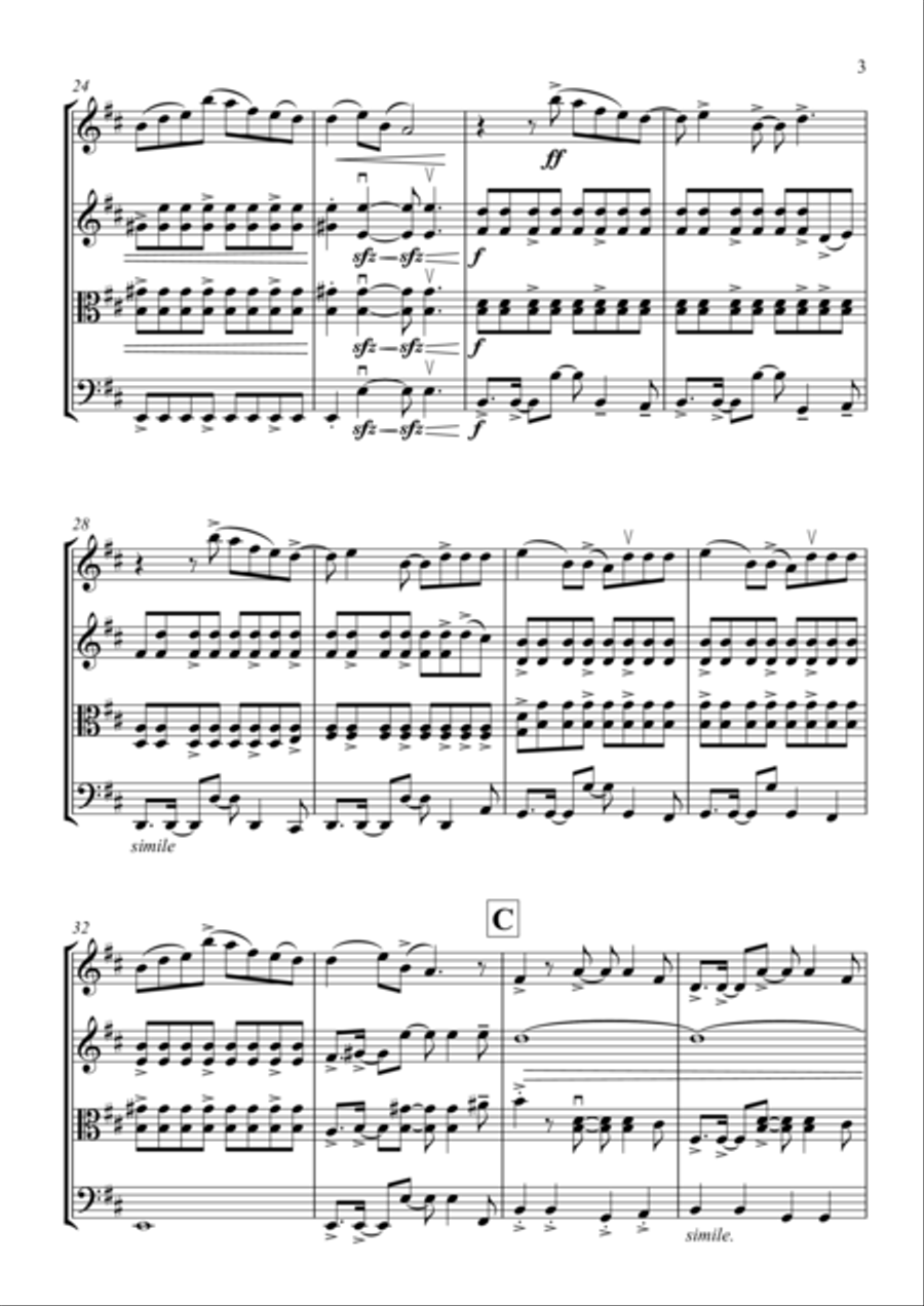 Moves Like Jagger String Quartet scores gallery preview page 3