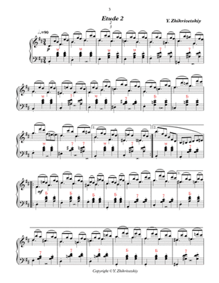 Book cover for Polyrhythmic etude #2 for accordion: 3 in the left hand - 2 in the right.
