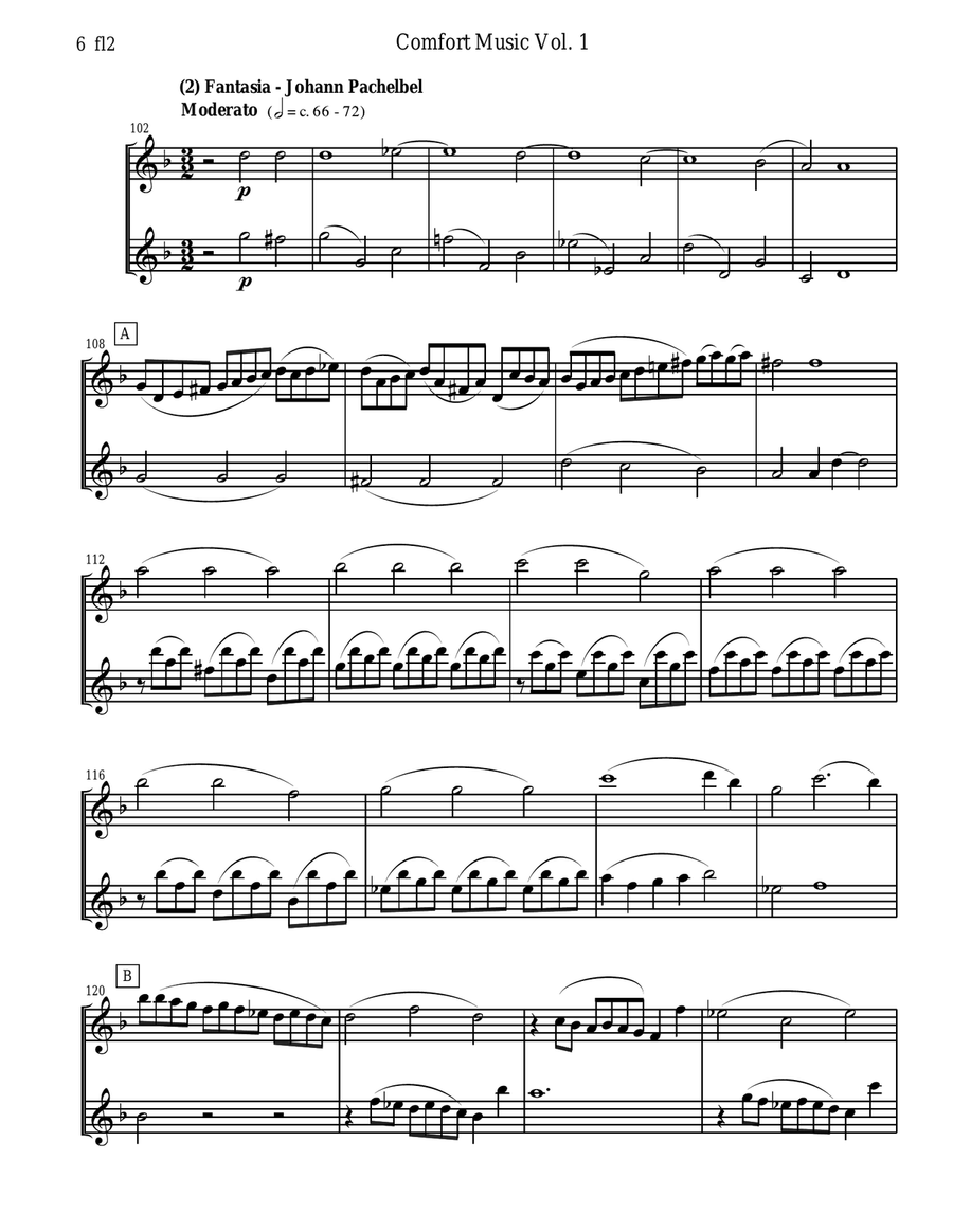 Comfort Music for Flute Duet Flute Duet scores gallery preview page 6