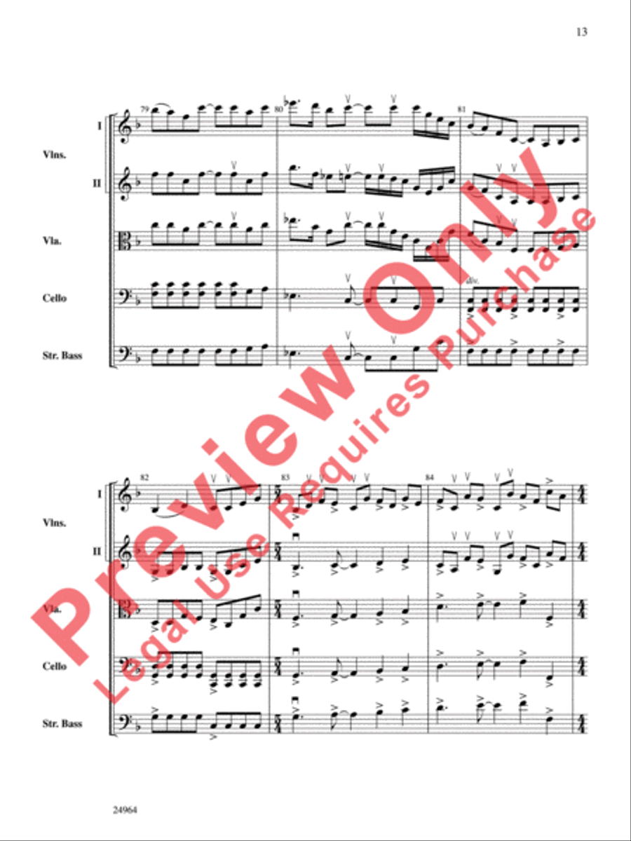 Ode to the Plains and Wild Horses Running (from American Serenade) String Orchestra scores gallery preview page 14