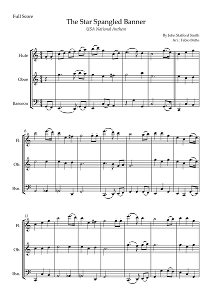 The Star Spangled Banner (USA National Anthem) for Woodwind Trio image number null