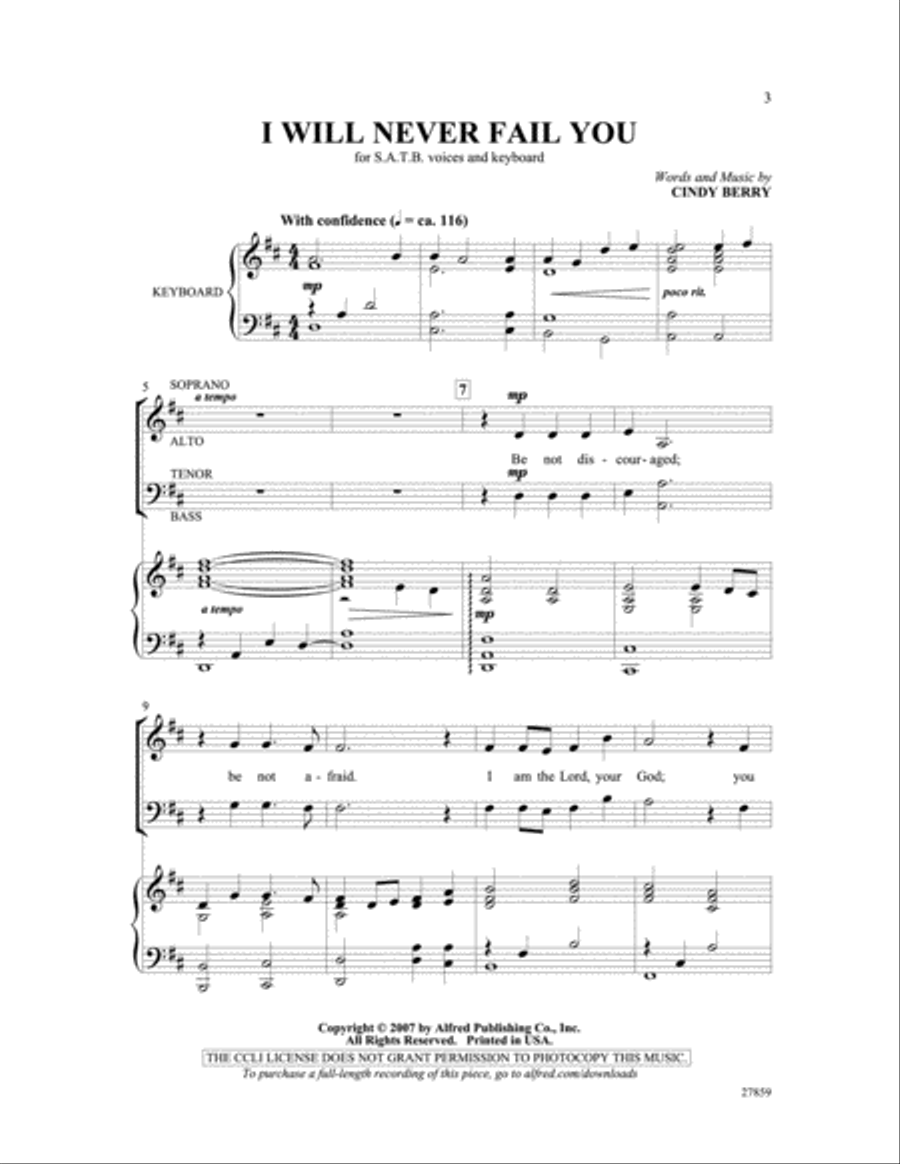 I Will Never Fail You I Will Never Fail You 4-Part scores gallery preview page 2