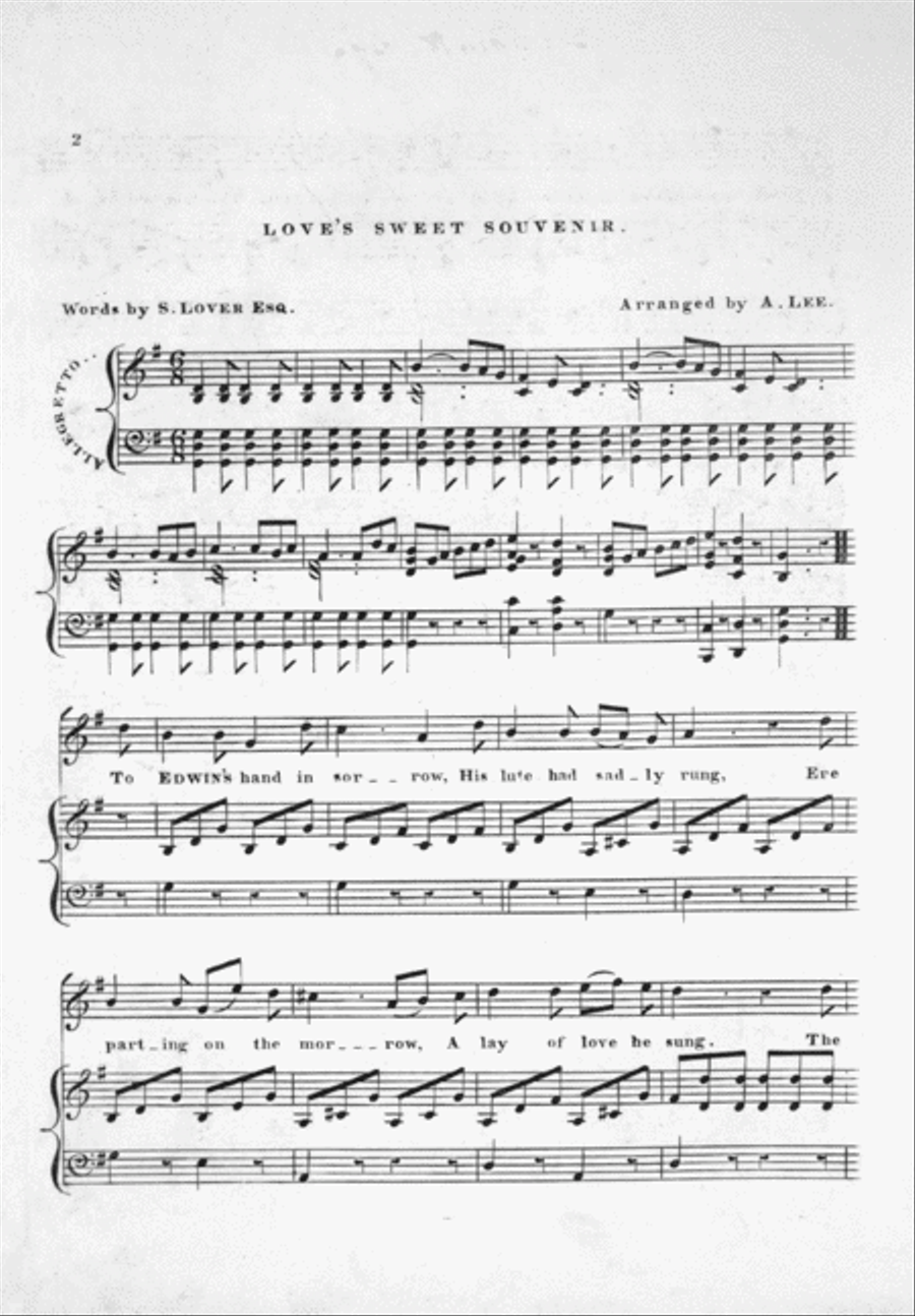 Love's Sweet Souvenir. A Ballad Voice scores gallery preview page 2