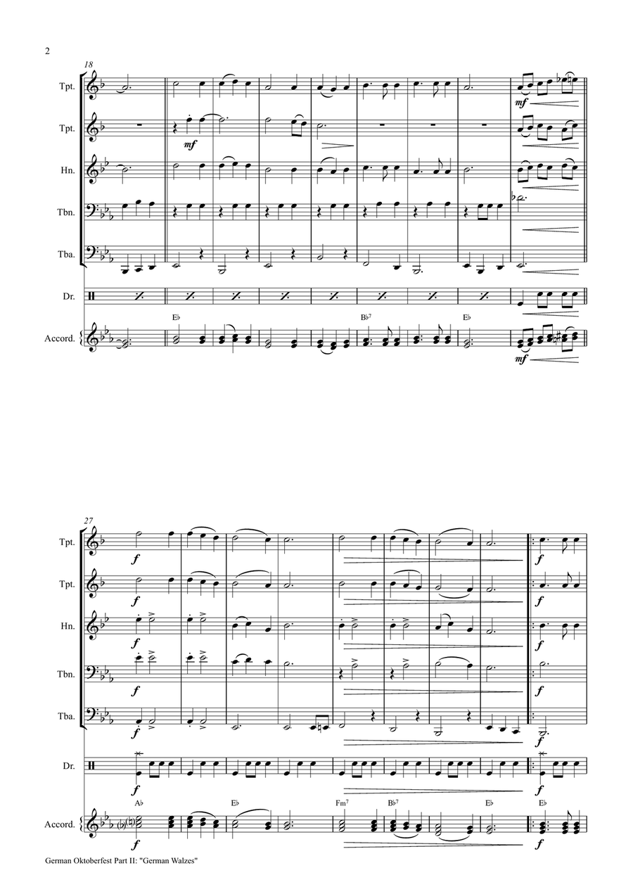 German Octoberfest Part II - Waltzes - German Band Concert Band scores gallery preview page 2
