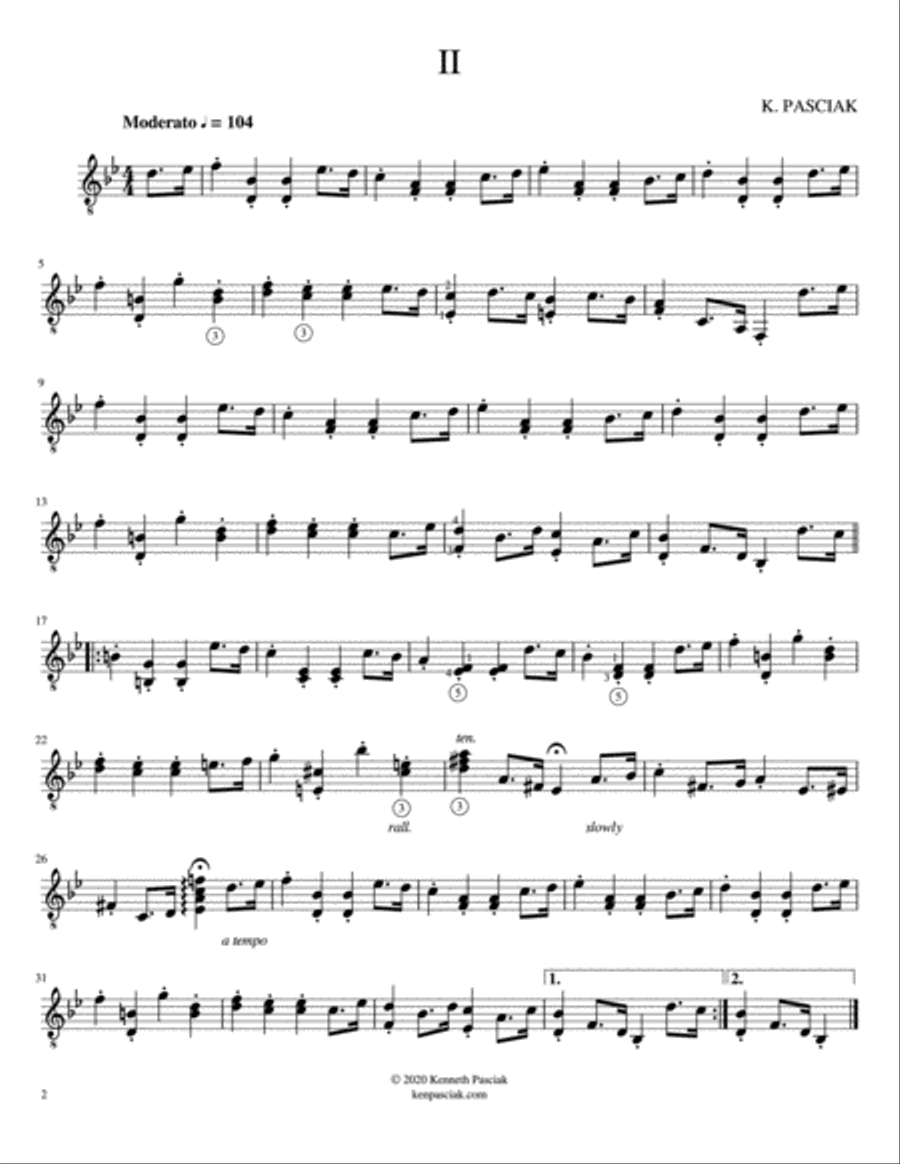Five Studies in B-flat for Guitar Classical Guitar scores gallery preview page 4