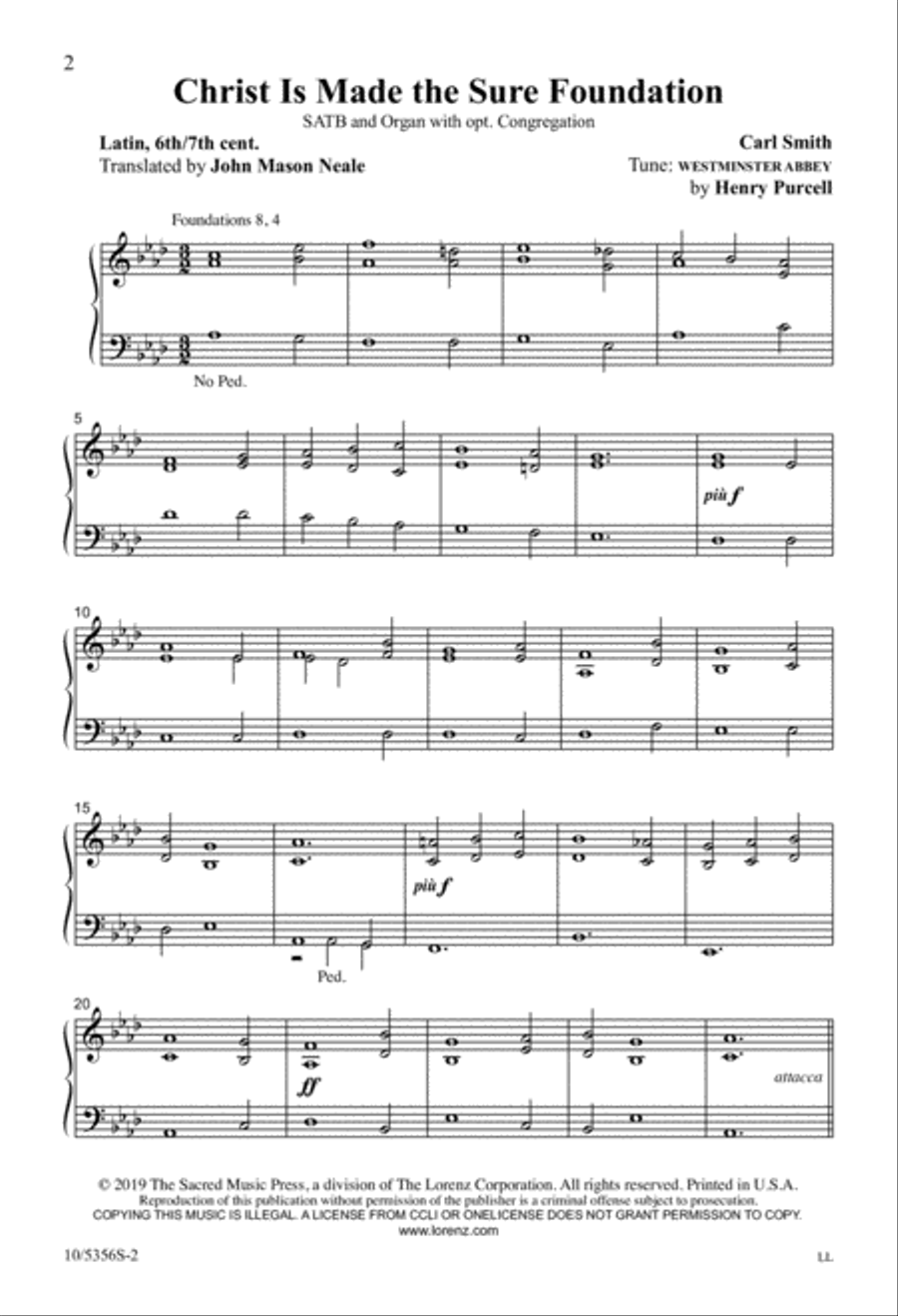 Christ Is Made the Sure Foundation 4-Part scores gallery preview page 2