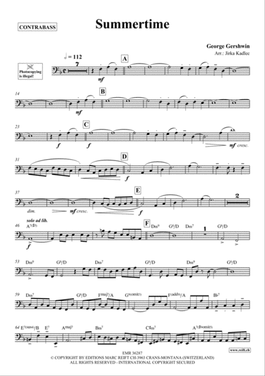 Summertime Double Bass scores gallery preview page 2