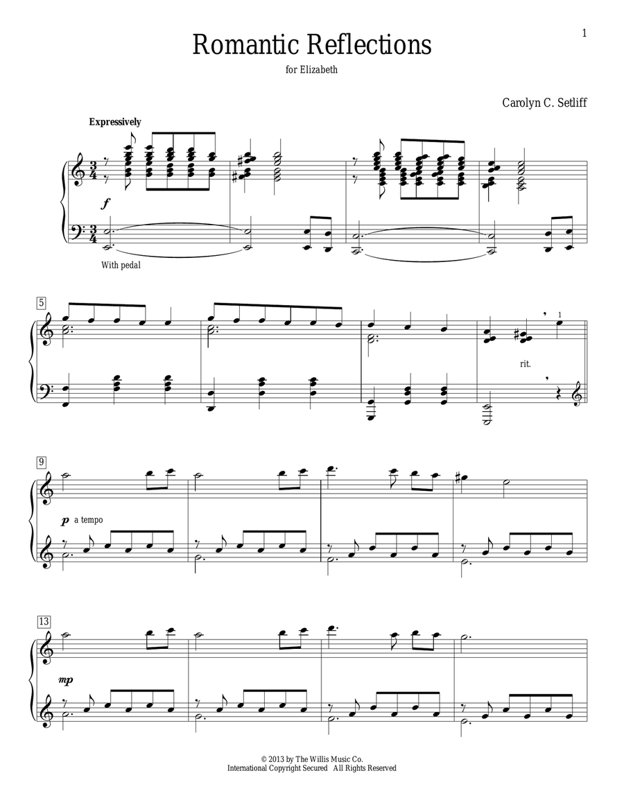 Romantic Reflections Romantic Reflections Piano Method scores gallery preview page 1