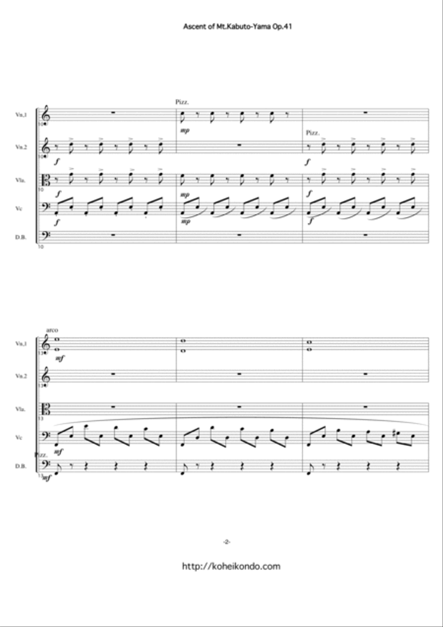 Ascent to Mt.Kabuto-Yama op.41 String Orchestra scores gallery preview page 3
