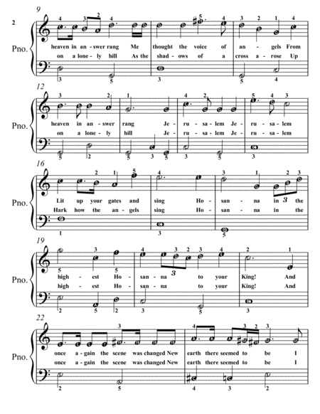 Holy City Easiest Piano Sheet Music