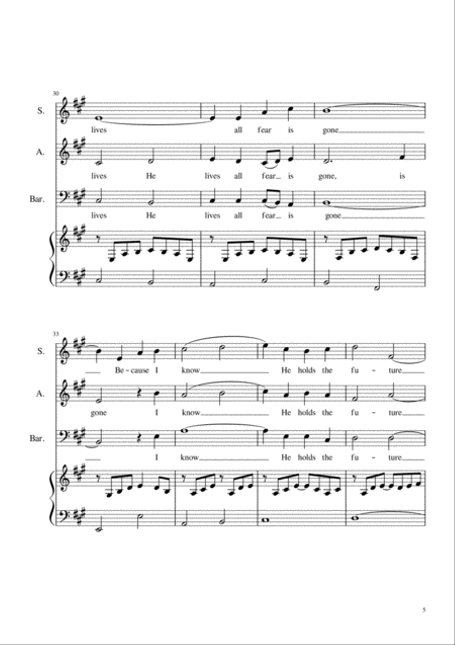 Because He Lives 3-Part scores gallery preview page 6