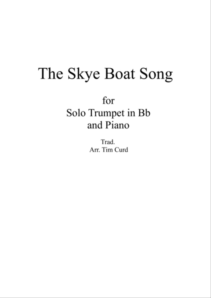 The Skye Boat Song. For Solo Trumpet in Bb and Piano image number null