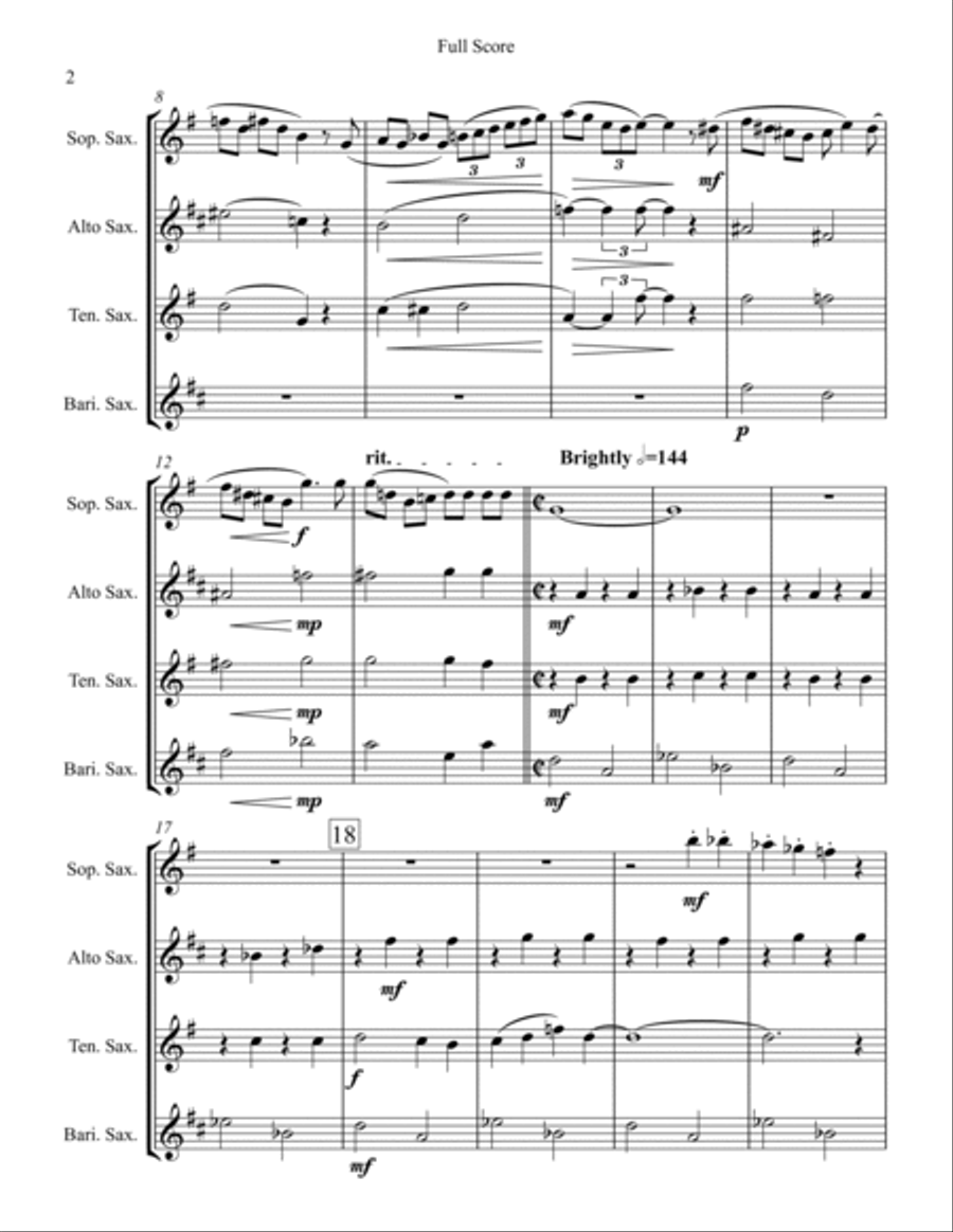 Luck Be A Lady Saxophone Quartet scores gallery preview page 2