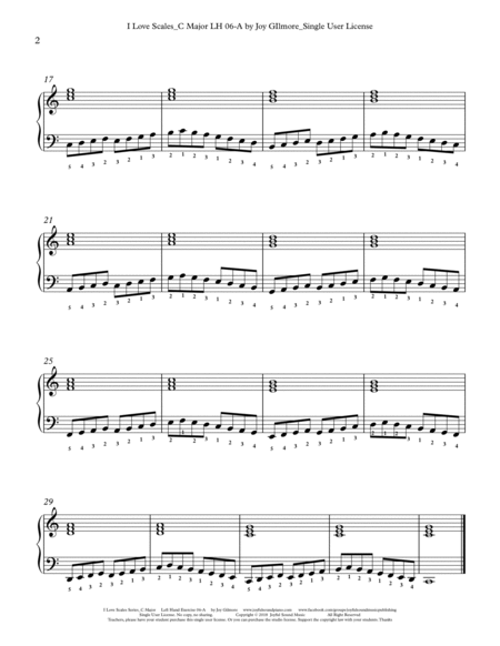 I Love Scales in C Major for the Left Hand Exercise 06 image number null