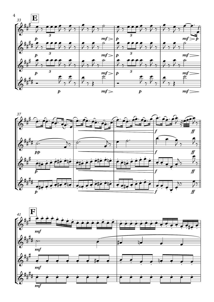 La suite de El cascanueces - 2. Marcha Woodwind Quartet scores gallery preview page 4