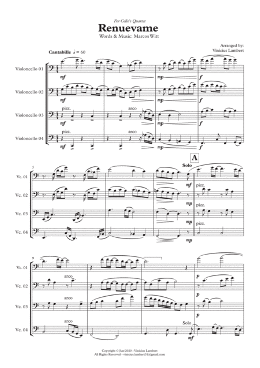 Renuevame - (Renova-me) Renuevame - (Renova-me) String Quartet scores gallery preview page 2