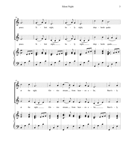 Silent Night - for 2-part choir with piano accompaniment image number null