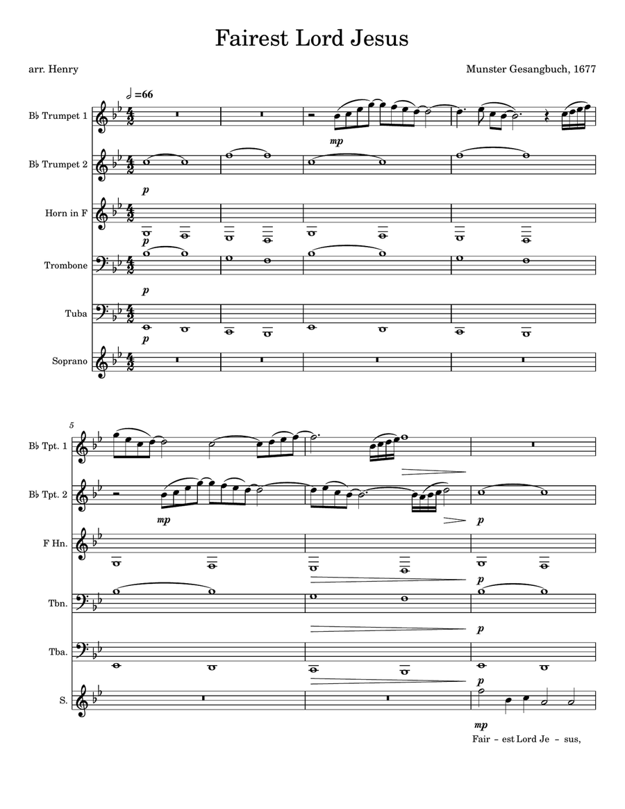 Fairest Lord Jesus Small Ensemble scores gallery preview page 1